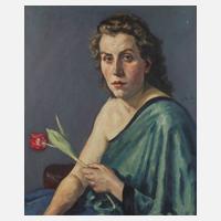 A. Mendler, Damenportrait mit Tulpe111
