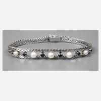 Armband mit Saphiren und Perlen111